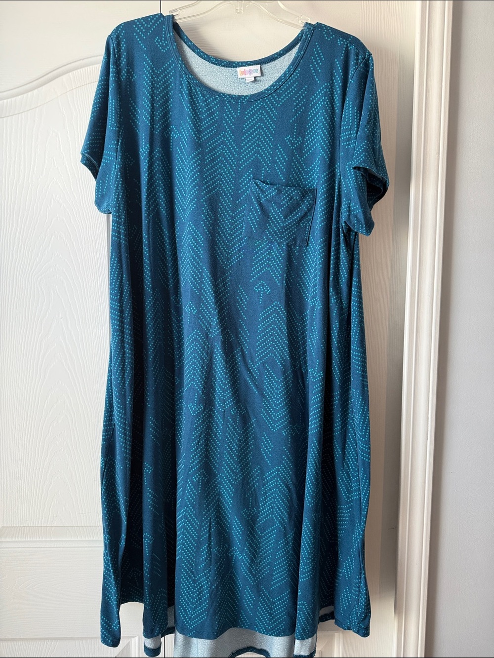 LuLaRoe Teal Dot-Print Midi Dress